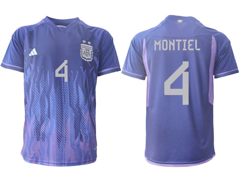 Men 2022 World Cup National Team Argentina away aaa version purple 4 Soccer Jersey